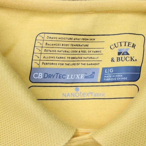 Cutter & Buck Polo Shirt Mens Large Yellow CB DryTec Luxe S/S PGA Championship - Picture 10 of 16